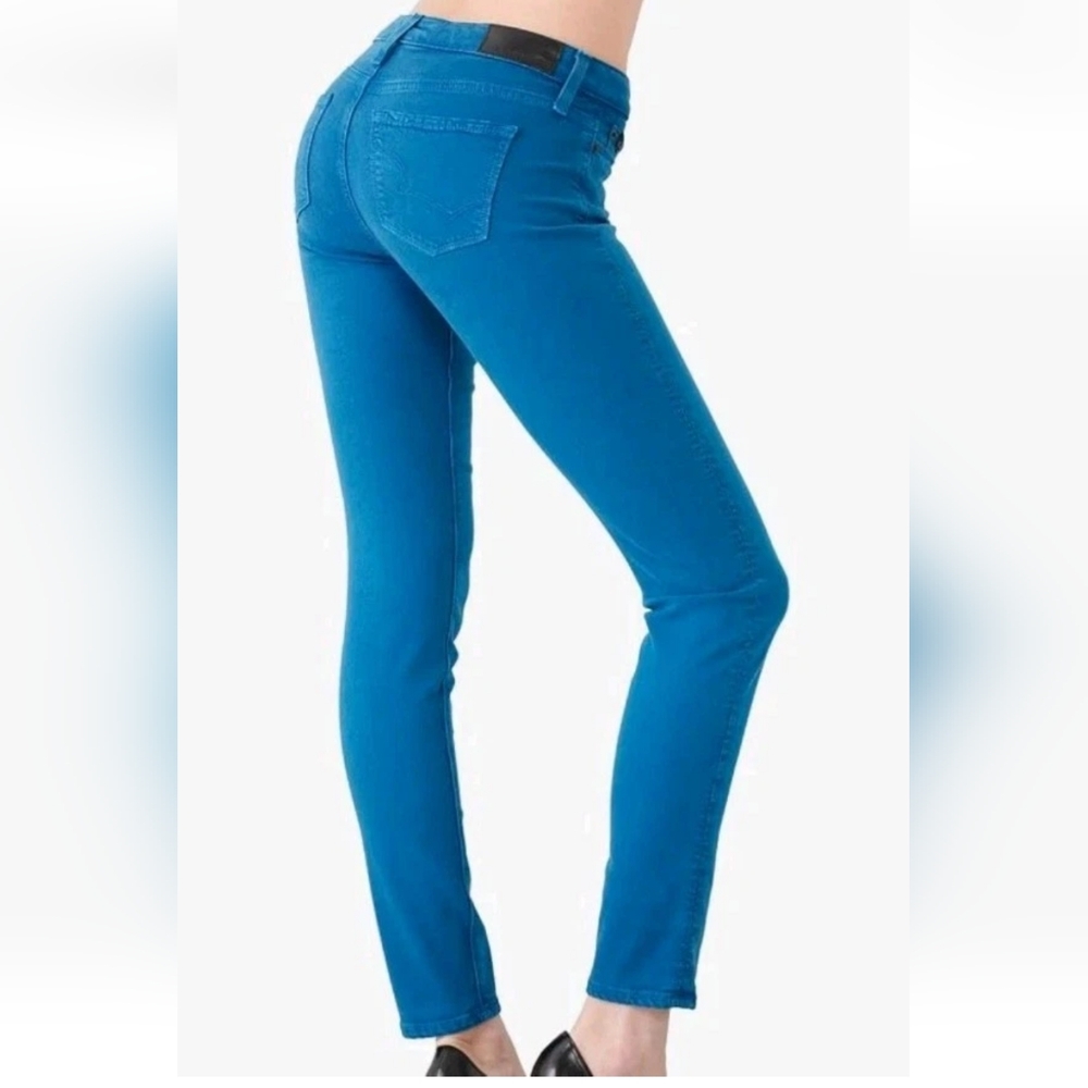 Big Star Alex Skinny Jeans Mid Rise Teal Blue Coastal Cowgirl Boho 28 30/31" Nwt